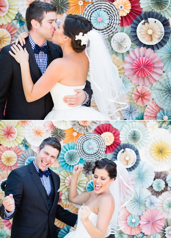 decor poze nunta cu rozete colorate