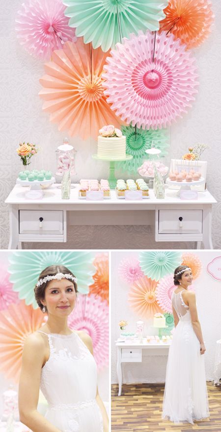 idei decoratiuni nunta decor nunta colorat pastelat cu rozete decor prezidiu
