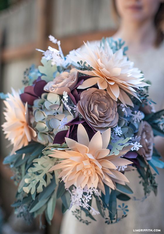 buchet mireasa flori hartie nunta decor