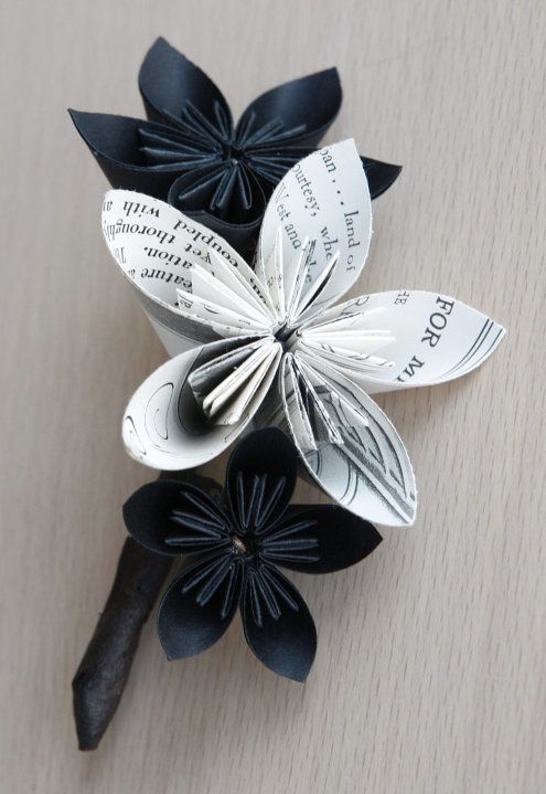 flori origami cocarde nunta