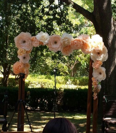 arcada flori de hartie decor nunta
