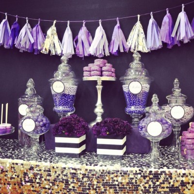 ghirlande tassel garlands decor nunta purpuriu