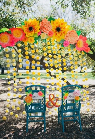 flori d hartie imense nunta mexicana