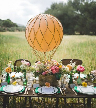 balon clasic cu aer cald decor petrecere nunta