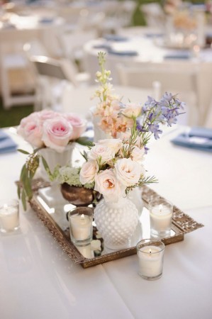centerpiece decor cu trandafiri nunta stil frantuzesc